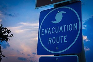 Hurricane evacuation sign